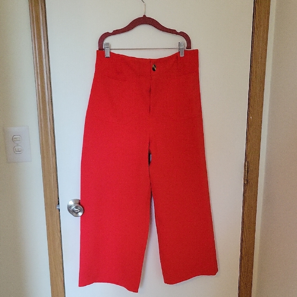 Women's Red High-Waisted Pants